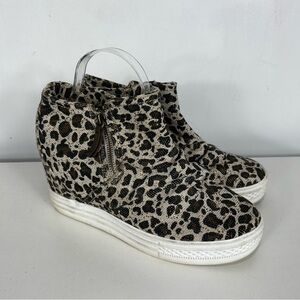 NOT RATED by BUCKLE cheetah print wedge ankle boot